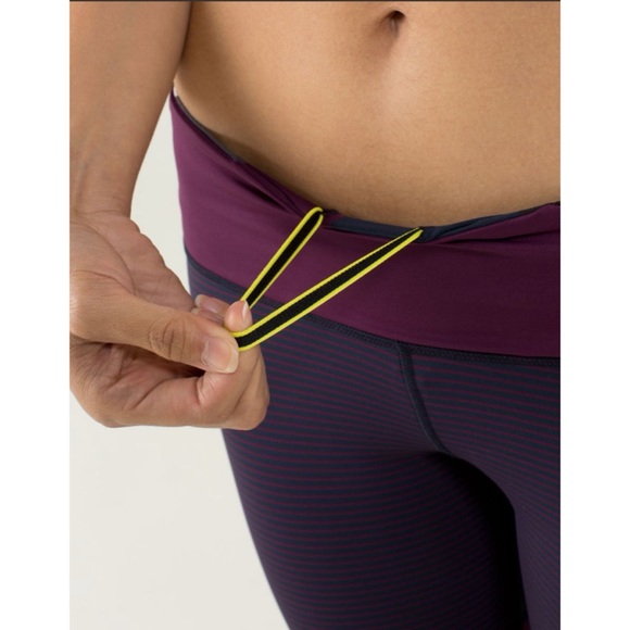 Lululemon Run: For Your Life Crop Hyper Stripe Plum/Pow Stripe Angel Wing 4 - Picture 4 of 9